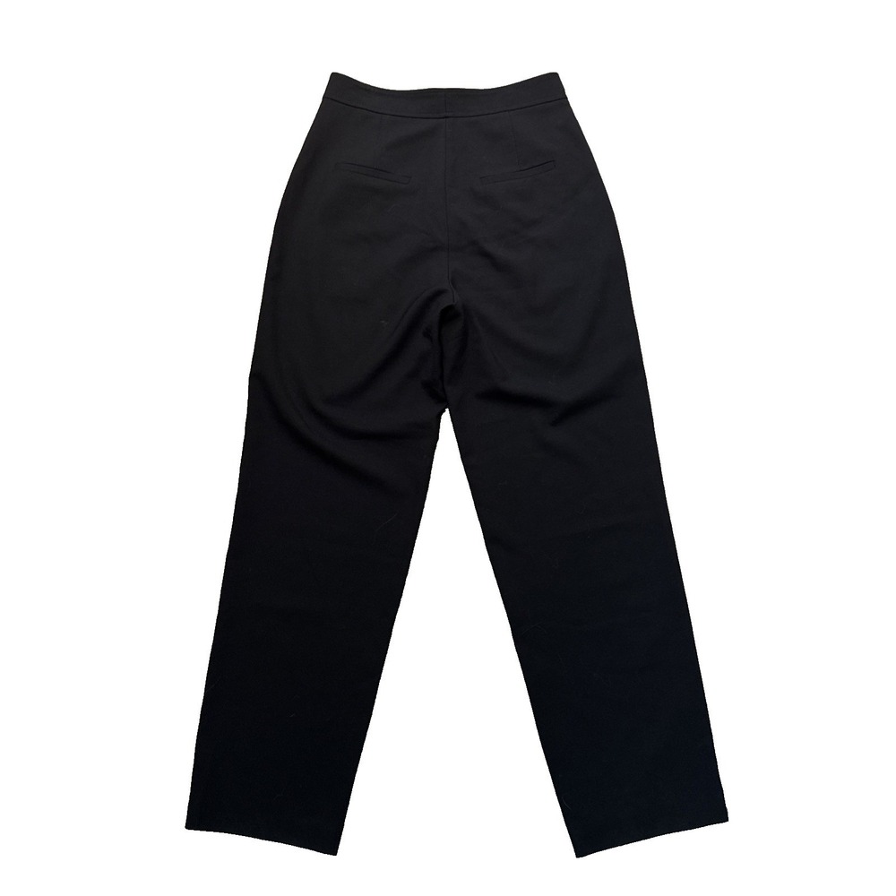wool Massimo Dutti Pleated Trousers Black High Rise Dress Pants Women Size 6